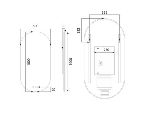KÄPSEL Fless Oval Led Mirror